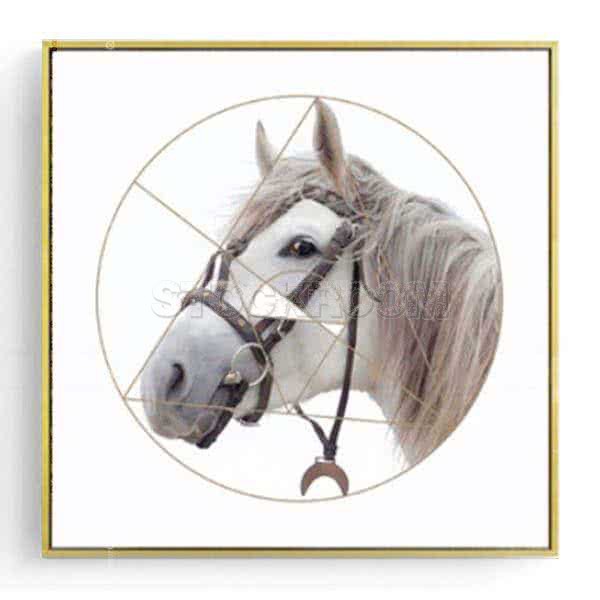 Stockroom Artworks - Square Canvas Wall Art - Hairy White Horse - More Sizes