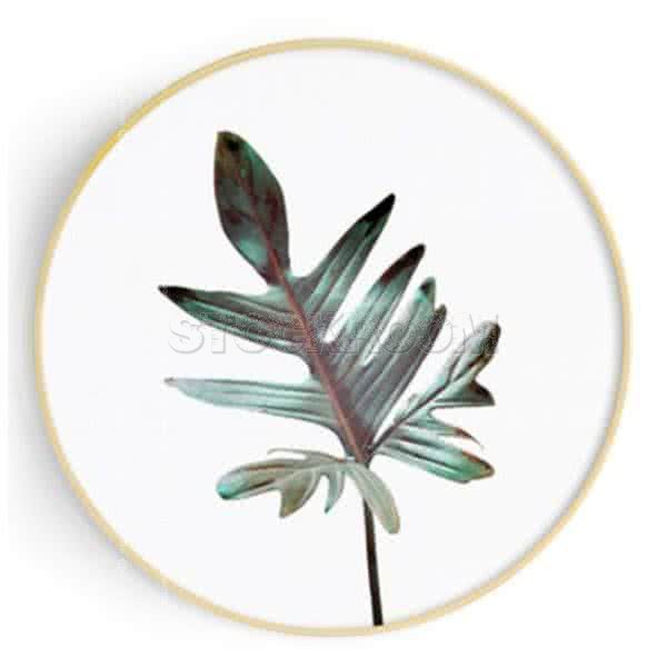 Stockroom Artworks - Circle Canvas Wall Art - Lobed Leaf - More Sizes