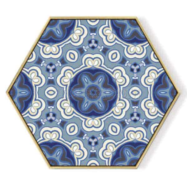 Stockroom Artworks - Hexagon Canvas Wall Art - Hexagonal Kaleidoscope - More Sizes