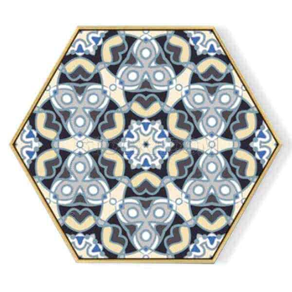 Stockroom Artworks - Hexagon Canvas Wall Art - Darts Kaleidoscope - More Sizes