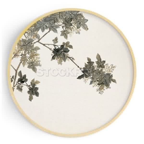 Stockroom Artworks - Circle Canvas Wall Art - Branches and Leaves - More Sizes