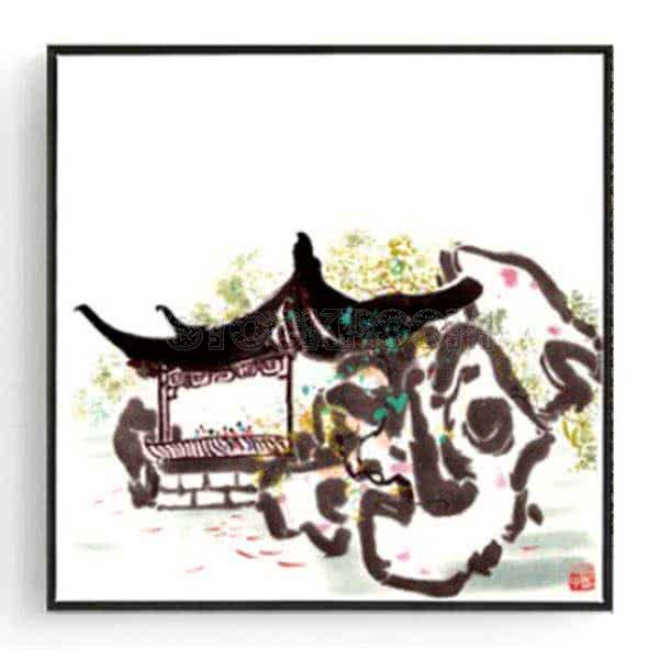 Stockroom Artworks - Square Canvas Wall Art - Pavilion - More Sizes
