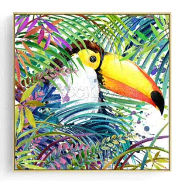 Stockroom Artworks - Square Canvas Wall Art - Toucan - More Sizes