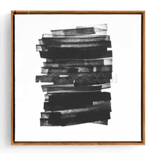 Stockroom Artworks - Square Canvas Wall Art - Horizontal Lines - Wood Frame - More Sizes