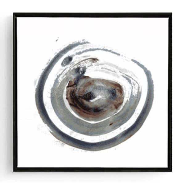 Stockroom Artworks - Square Canvas Wall Art - Brushstroke Circles - Black Frame - More Sizes