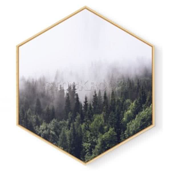 Stockroom Artworks - Hexagon Canvas Wall Art - Fog - More Sizes