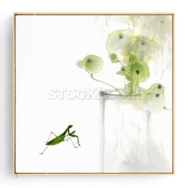Stockroom Artworks - Square Canvas Wall Art - Watercolor Mantis - More Sizes