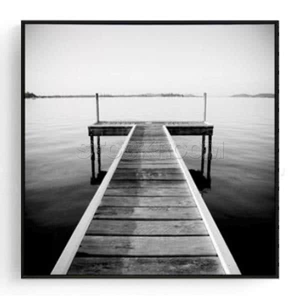 Stockroom Artworks - Square Canvas Wall Art - T-shaped Dock - More Sizes