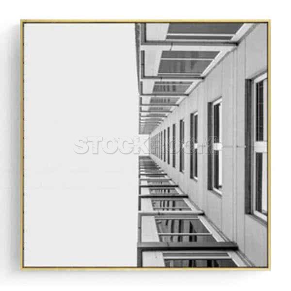 Stockroom Artworks - Square Canvas Wall Art - Monochrome Building - More Sizes