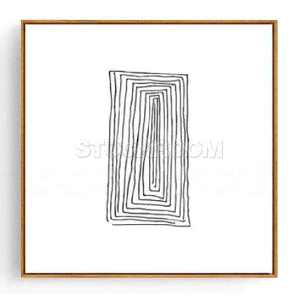 Stockroom Artworks - Square Canvas Wall Art - Penstroke Rectangle - More Sizes