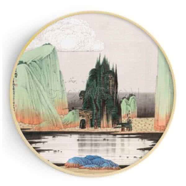 Stockroom Artworks - Circle Canvas Wall Art - Lakeside - More Sizes