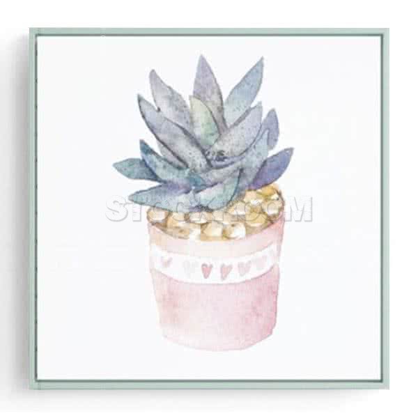 Stockroom Artworks - Square Canvas Wall Art - Potted Rosette - More Sizes