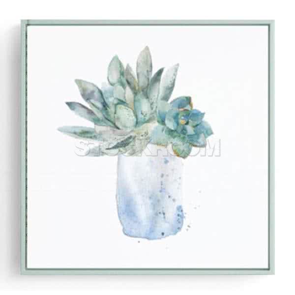 Stockroom Artworks - Square Canvas Wall Art - Potted Rosettes - More Sizes