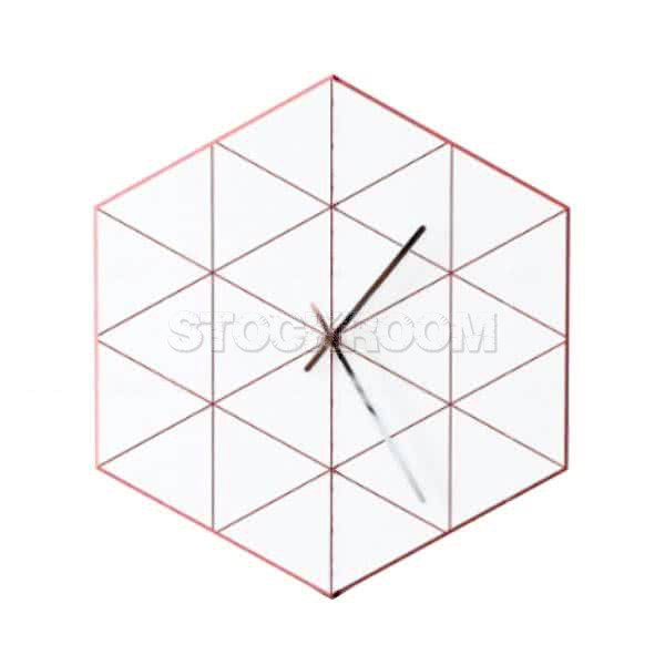 Fermat Hexagon Wall Clock - Red