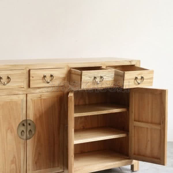 Tang Elm Wood Sideboard Cabinet 