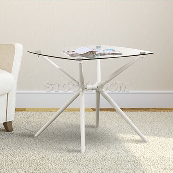 Isidoro Contemporary Square Glass Table