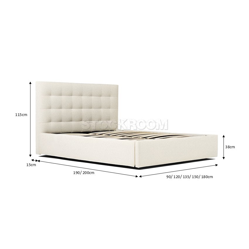 Ava Fabric Upholstered Storage Bed Frame