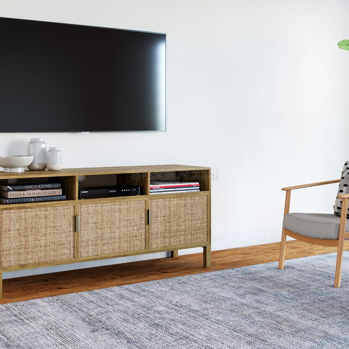 Harper Rattan Compact Entertainment Unit TV Cabinet / Media Console