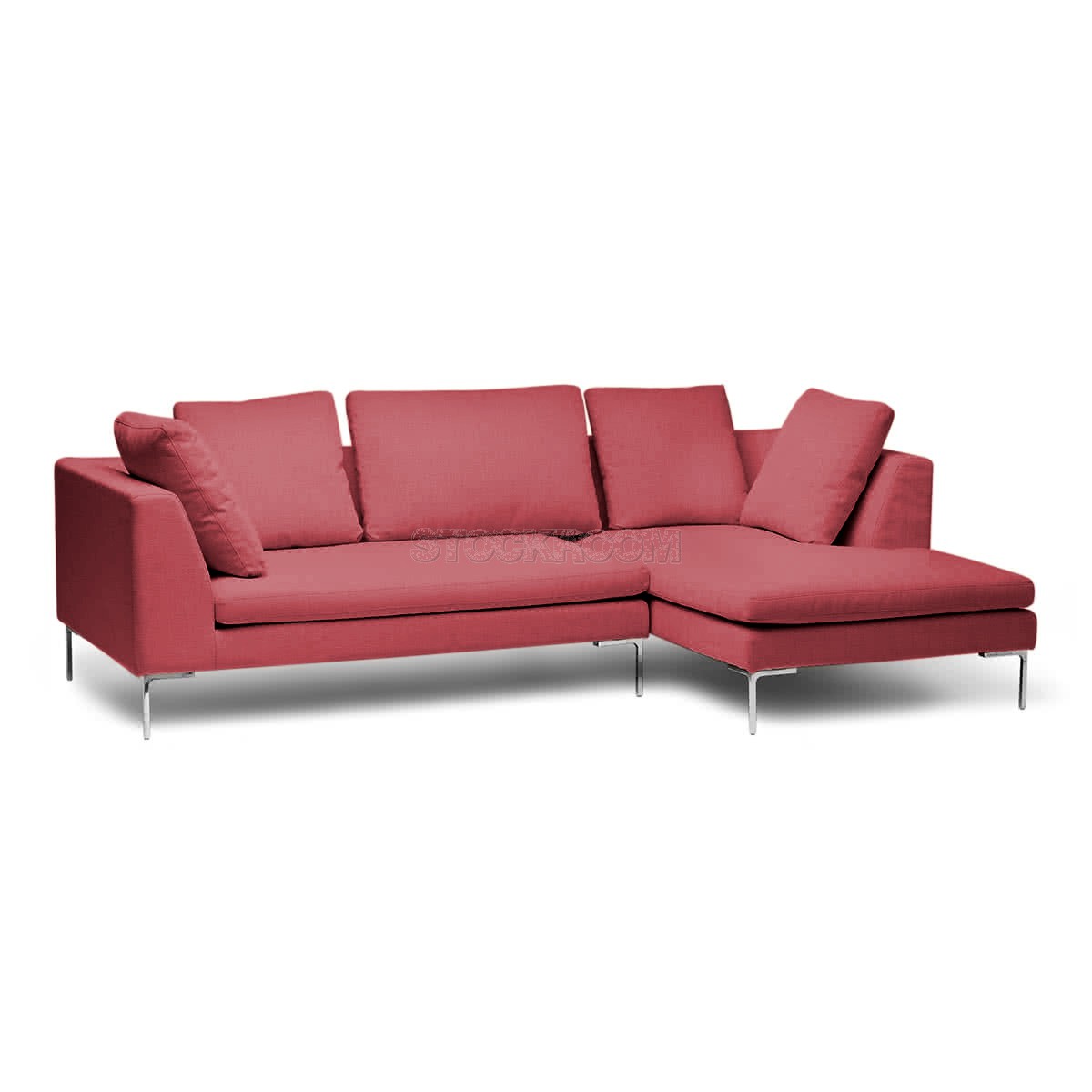 Domino Fabric Feather Down Sofa - L Shape / Sectional Sofa