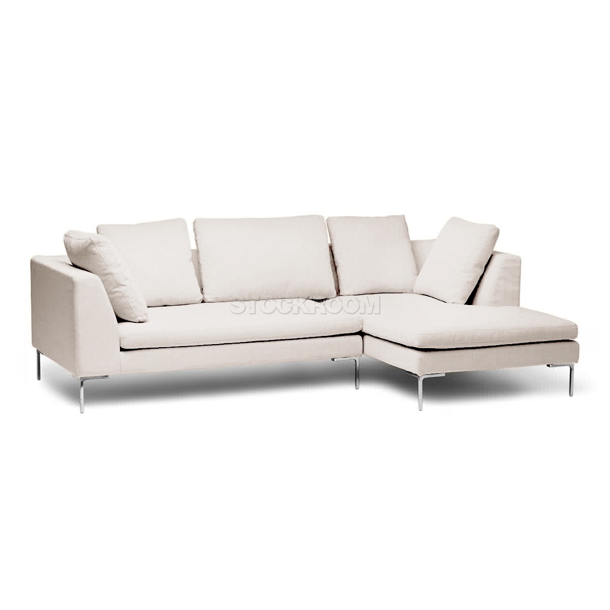 Domino Fabric Feather Down Sofa - L Shape / Sectional Sofa