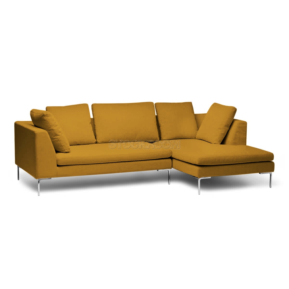 Domino Fabric Feather Down Sofa - L Shape / Sectional Sofa