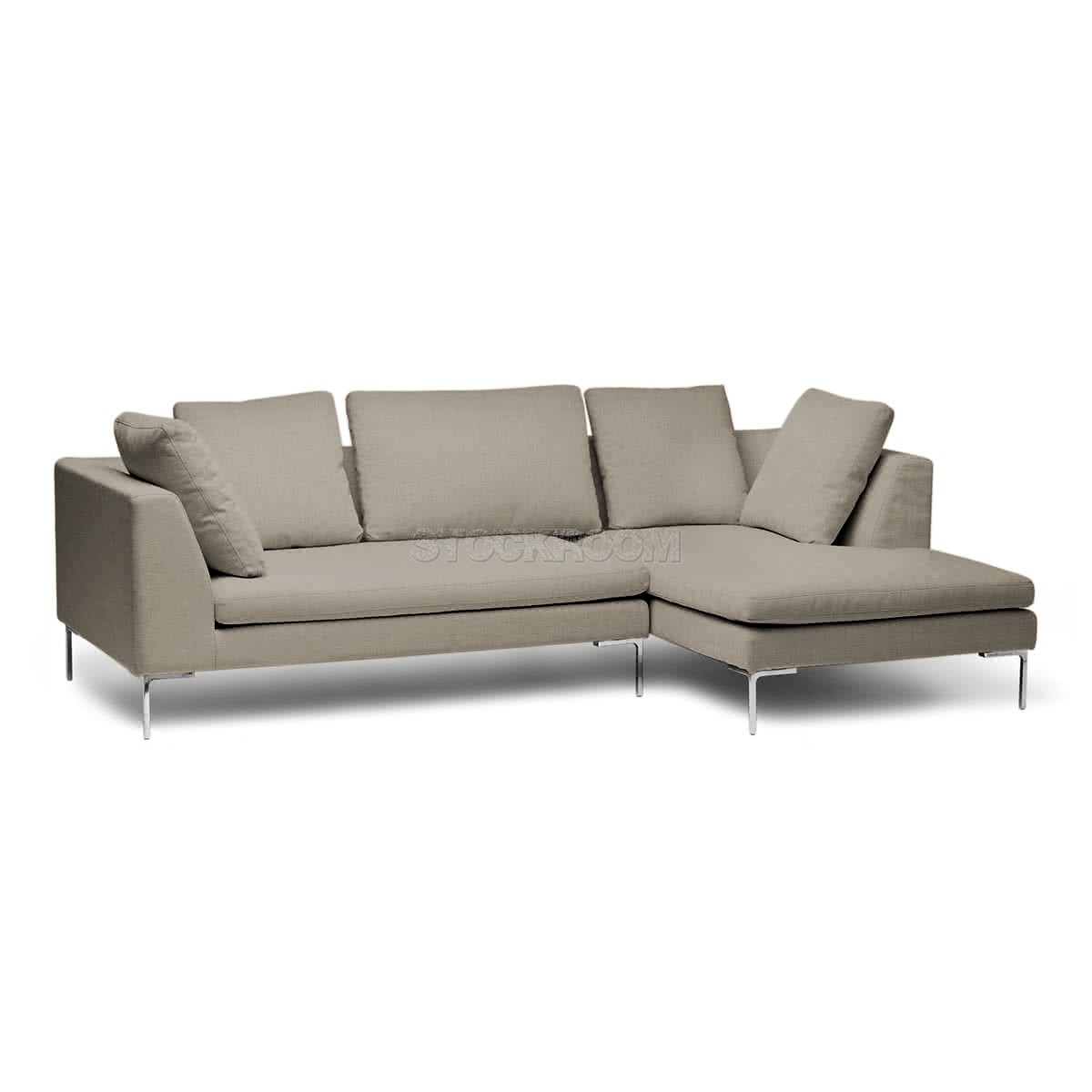 Domino Fabric Feather Down Sofa - L Shape / Sectional Sofa