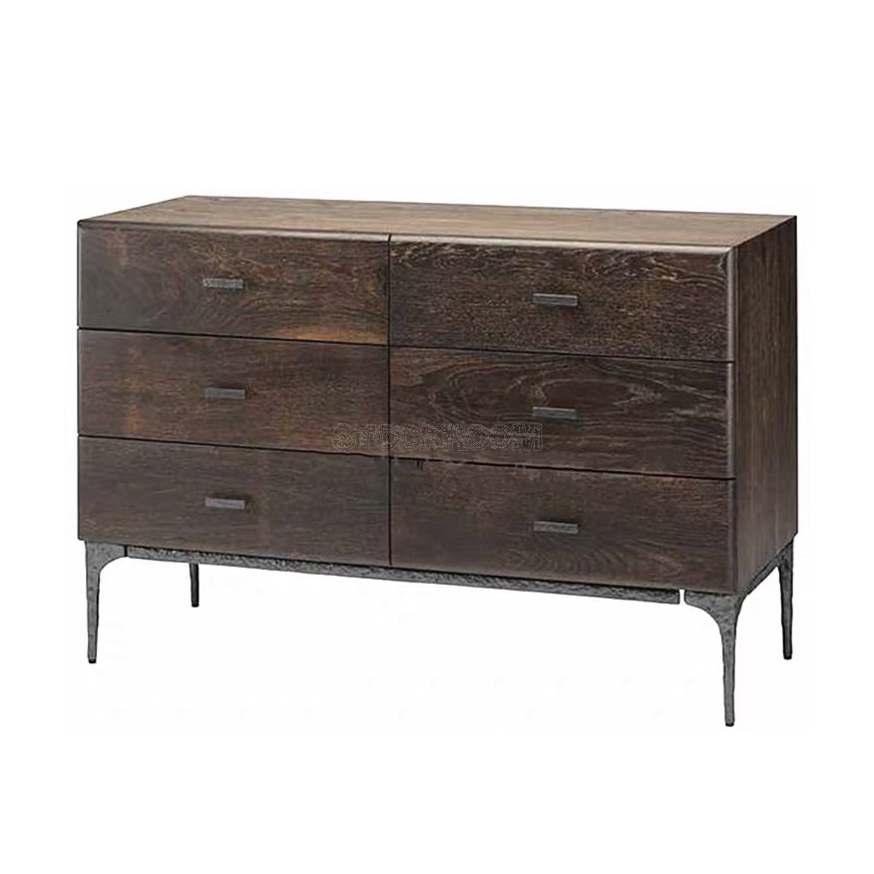 Nicolás Rustic Style Industrial 6 Drawers Sideboard