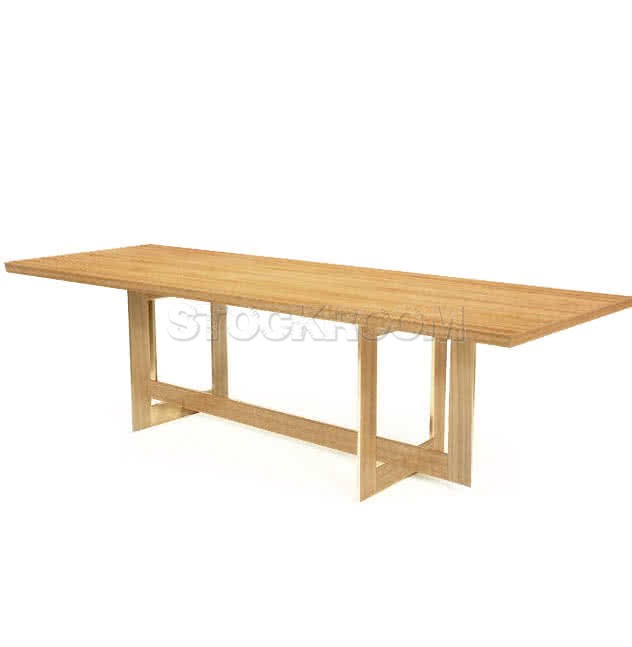 Douglass Solid Oak Wood Dining Table