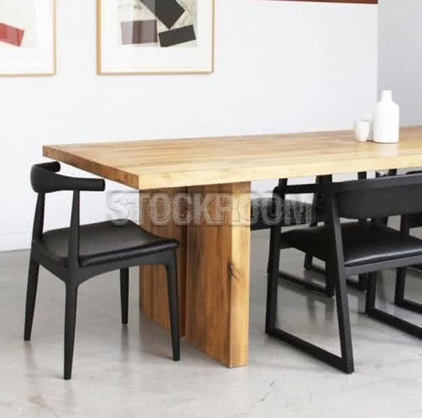 Modern Rustic Recycled Solid Elm Wood Dining Table