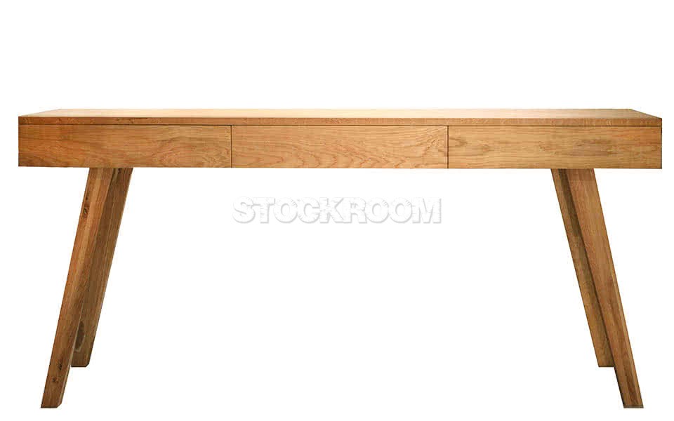 STOCKROOM Clayton Solid Oak Wood Console Table