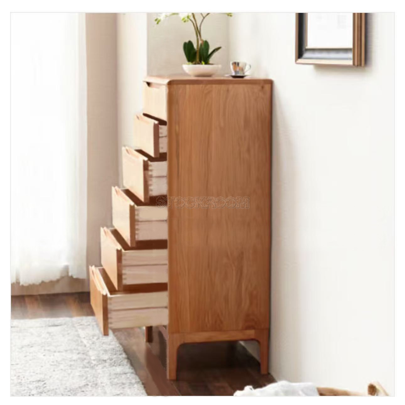 Durham 5 / 6 drawers Solid Oak Wooden Chest