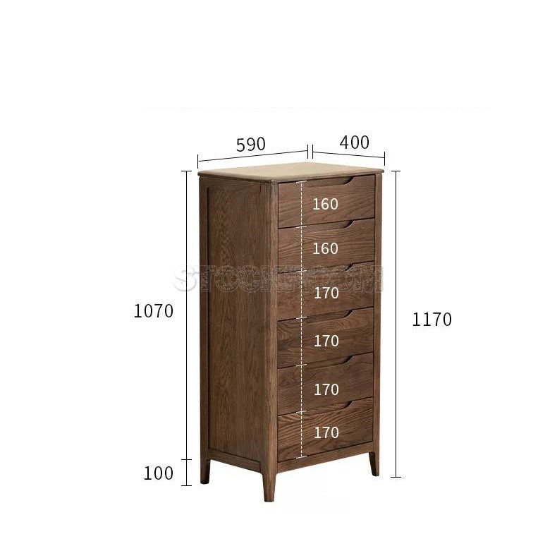 Durham 5 / 6 drawers Solid Oak Wooden Chest