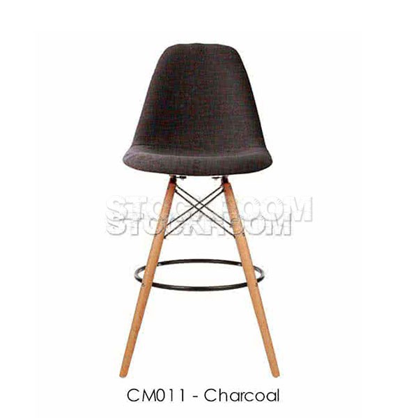 Eames DSW Style Bar Stool - Upholstered - Full Fabric