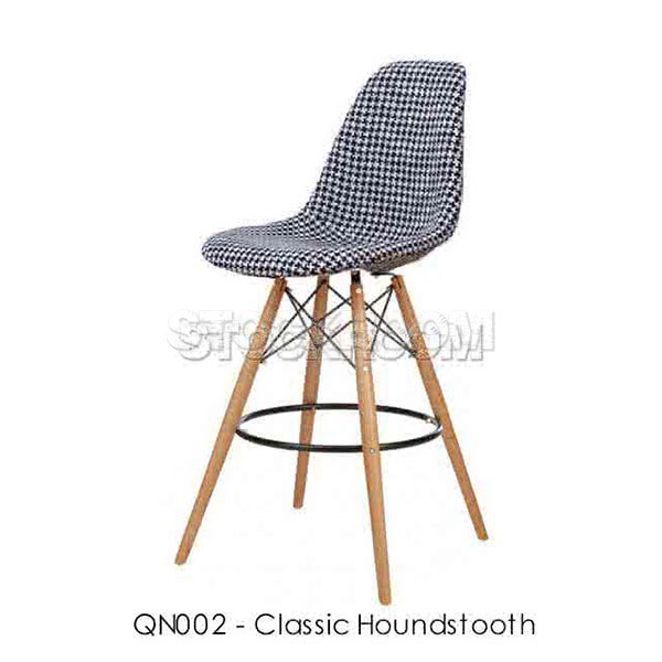 Eames DSW Style Bar Stool - Upholstered - Full Fabric