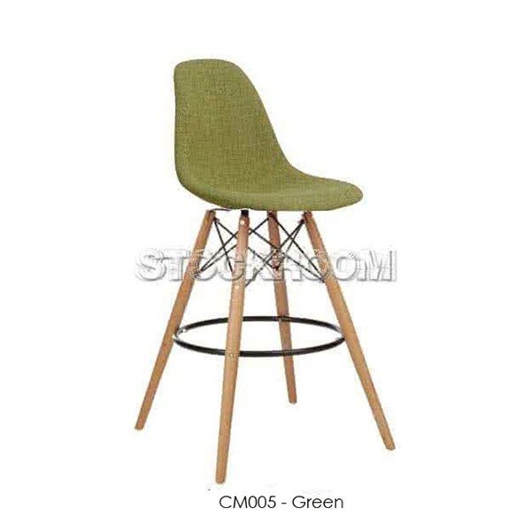 Eames DSW Style Bar Stool - Upholstered - Full Fabric