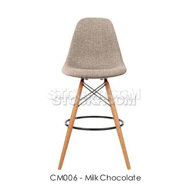 Eames DSW Style Bar Stool - Upholstered - Full Fabric