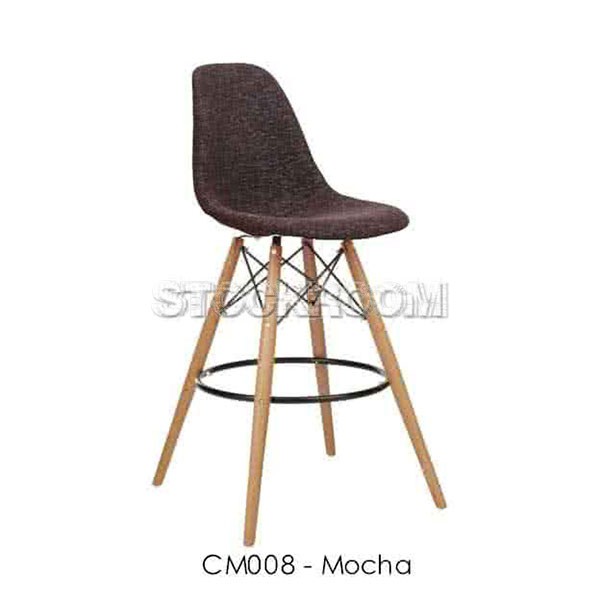 Eames DSW Style Bar Stool - Upholstered - Full Fabric