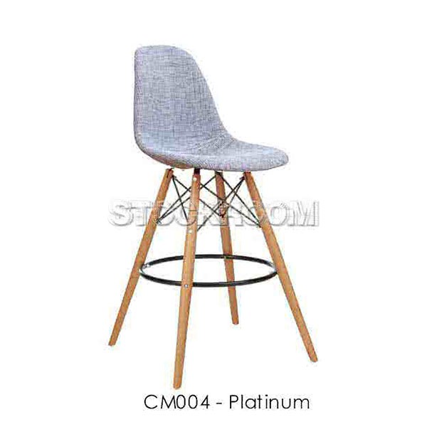 Eames DSW Style Bar Stool - Upholstered - Full Fabric