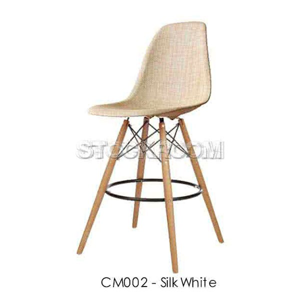Eames DSW Style Bar Stool - Upholstered - Full Fabric