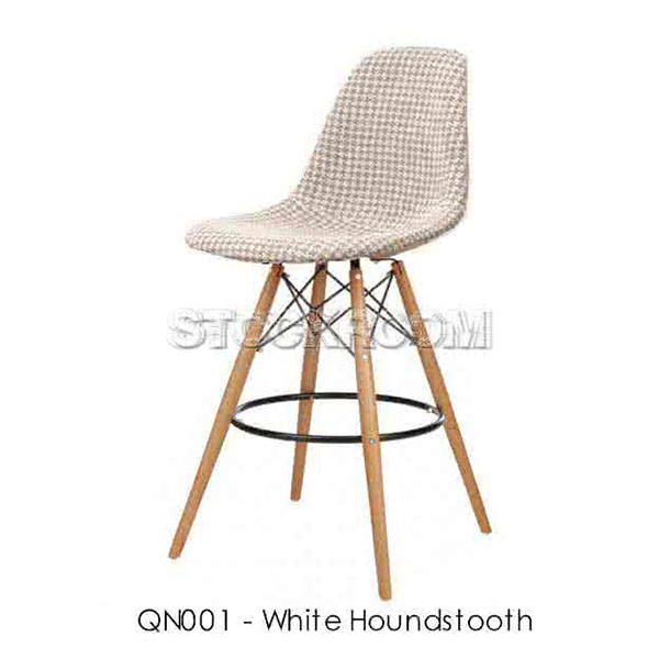 Eames DSW Style Bar Stool - Upholstered - Full Fabric