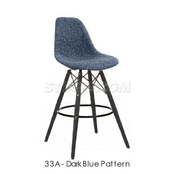 Eames DSW Style Bar Stool - Upholstered - Full Fabric