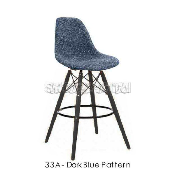 Eames DSW Style Bar Stool - Upholstered - Full Fabric