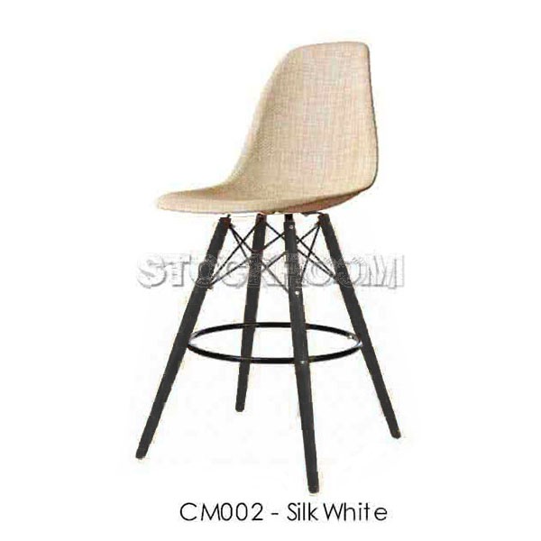 Eames DSW Style Bar Stool - Upholstered - Full Fabric