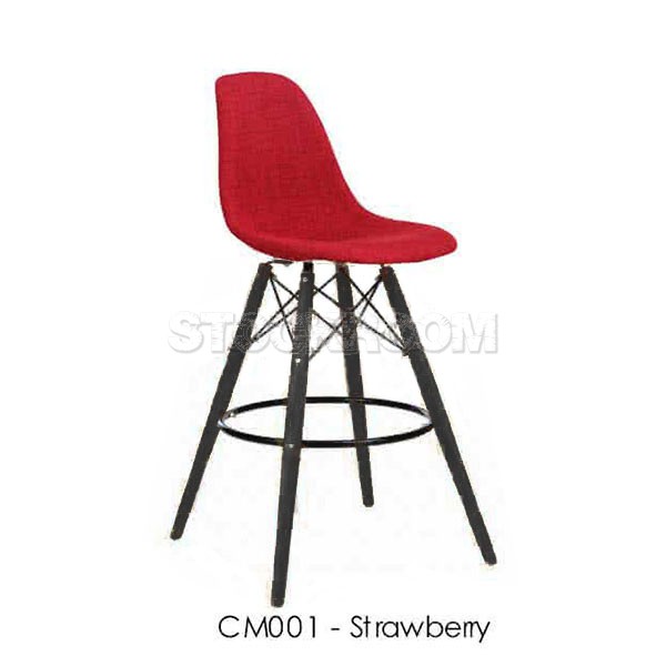 Eames DSW Style Bar Stool - Upholstered - Full Fabric