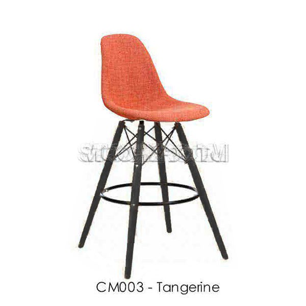 Eames DSW Style Bar Stool - Upholstered - Full Fabric