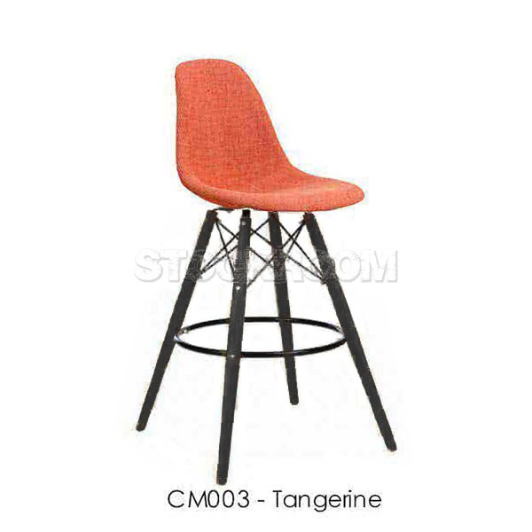 Eames DSW Style Bar Stool - Upholstered - Full Fabric