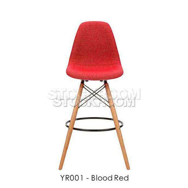 Eames DSW Style Bar Stool - Upholstered - Full Fabric