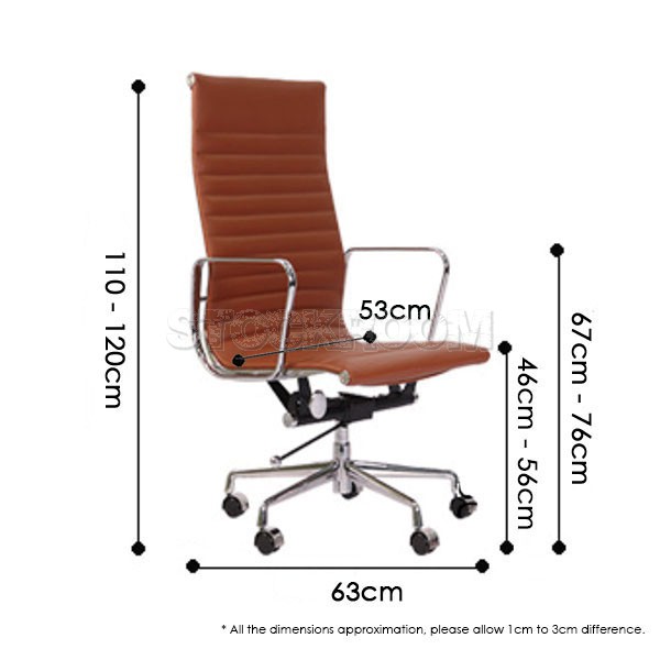 Eames Style Highback Office Chair With Castors