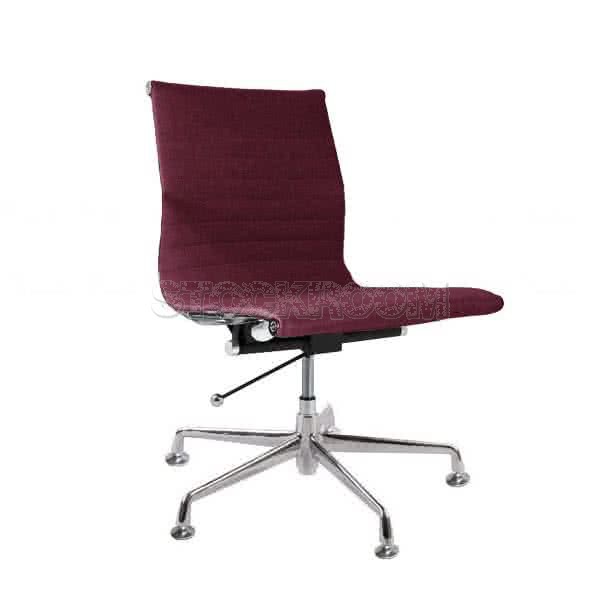 Eames Style Fabric Lowback Adjustable Fixed Office Chair (Without Armrest)