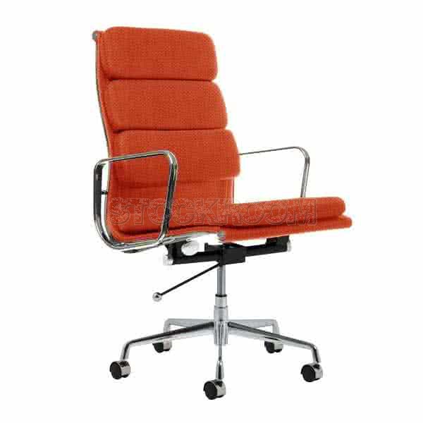 Eames Style Fabric Softpad Highback Office Chair With Castors